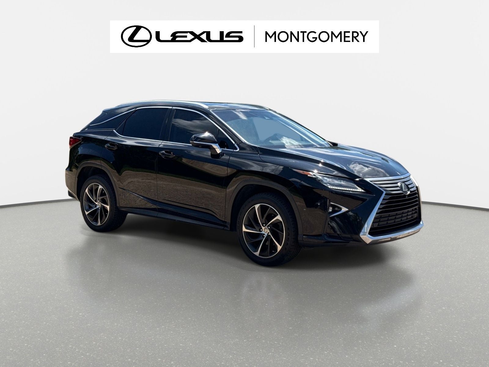 2017 Lexus RX 350 in Obsidian — front three-quarter view