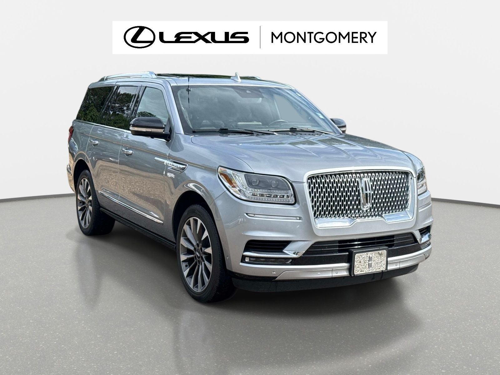 2021 Lincoln Navigator Reserve in Silver Radiance — front three-quarter view