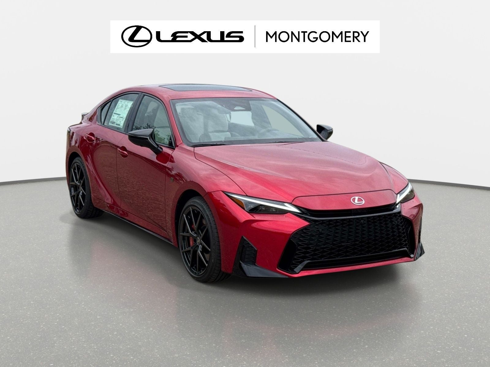 2026 Lexus IS 350 F SPORT in Infrared — front three-quarter view