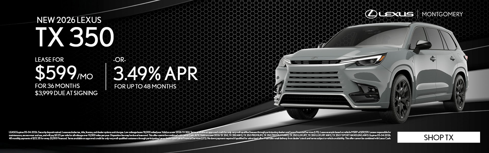 NEW LEXUS TX