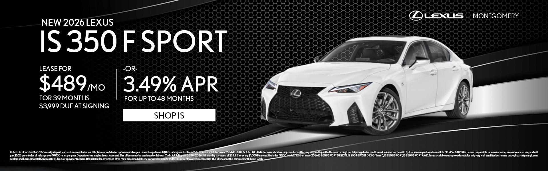 NEW 2026 LEXUS IS 350